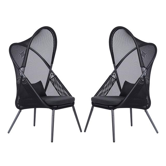 Alverta Foldable Chair Grey & Black (2/Ctn) - Casa Morelos / Coahuila Furniture (Oklahoma City, OK)