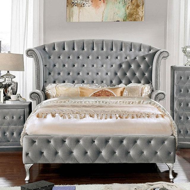 Alzir Bed Grey & Blue - Casa Morelos / Coahuila Furniture (Oklahoma City, OK)