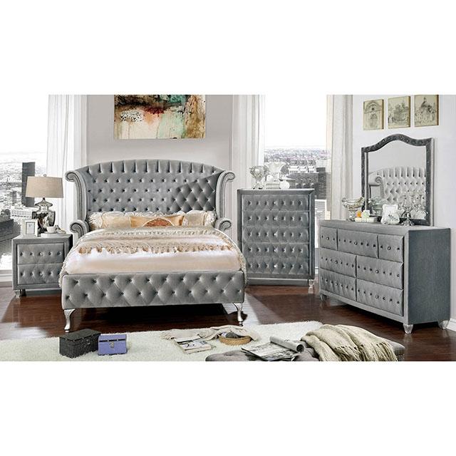 Alzir Bed Grey & Blue - Casa Morelos / Coahuila Furniture (Oklahoma City, OK)