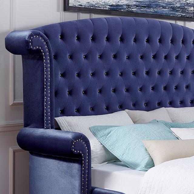 ALZIR Cal.King, E.King, & Queen Bed, Blue - Casa Morelos / Coahuila Furniture (Oklahoma City, OK)