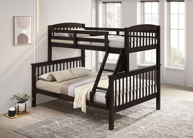 Brookings Twin/Full Bunk Bed White, Brown & Black - Casa Morelos / Coahuila Furniture (Oklahoma City, OK)
