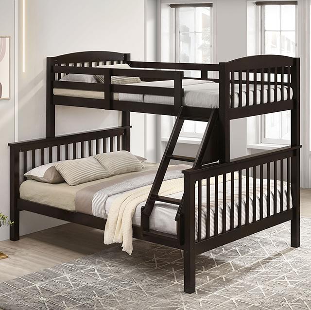 Brookings Twin/Full Bunk Bed White, Brown & Black - Casa Morelos / Coahuila Furniture (Oklahoma City, OK)