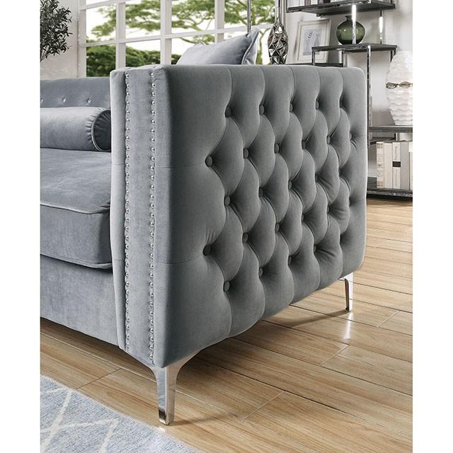 Amie Glam Gray & Black Sectional w/Storage - Casa Morelos / Coahuila Furniture (Oklahoma City, OK)