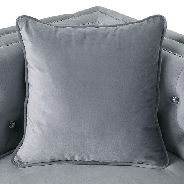 Amie Glam Gray & Black Sectional w/Storage - Casa Morelos / Coahuila Furniture (Oklahoma City, OK)