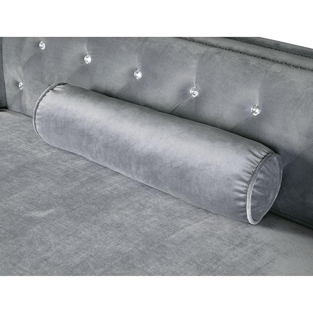 Amie Glam Gray & Black Sectional w/Storage - Casa Morelos / Coahuila Furniture (Oklahoma City, OK)
