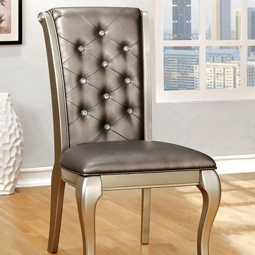 AMINA Champagne Side Chair (2/CTN) - Casa Morelos / Coahuila Furniture (Oklahoma City, OK)