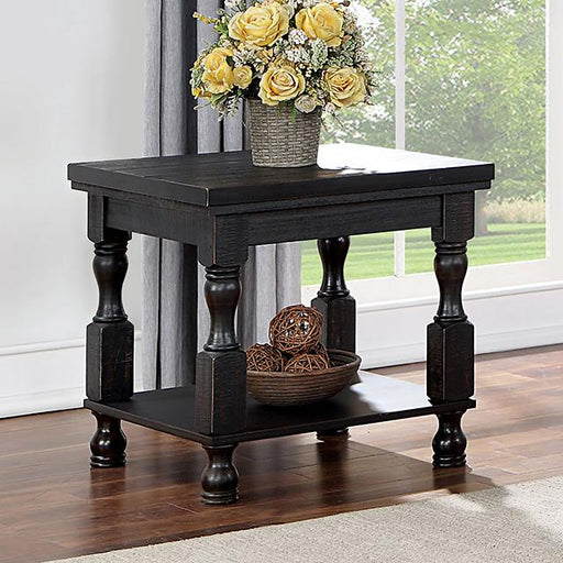 CALANDRA End Table, Antique Black - Casa Morelos / Coahuila Furniture (Oklahoma City, OK)