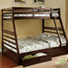 California II Cherry Twin/Full Bunk Bed w/ 2 Drawers Cherry, Walnut, Grey, &Oak - Casa Morelos / Coahuila Furniture (Oklahoma City, OK)