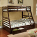California II Cherry Twin/Full Bunk Bed w/ 2 Drawers Cherry, Walnut, Grey, &Oak - Casa Morelos / Coahuila Furniture (Oklahoma City, OK)