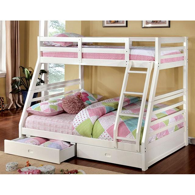 California II Cherry Twin/Full Bunk Bed w/ 2 Drawers Cherry, Walnut, Grey, &Oak - Casa Morelos / Coahuila Furniture (Oklahoma City, OK)