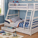 California III Wire-Brushed White Twin/Full Bunk Bed w/ 2 Drawers - Casa Morelos / Coahuila Furniture (Oklahoma City, OK)