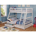 California III Wire-Brushed White Twin/Full Bunk Bed w/ 2 Drawers - Casa Morelos / Coahuila Furniture (Oklahoma City, OK)