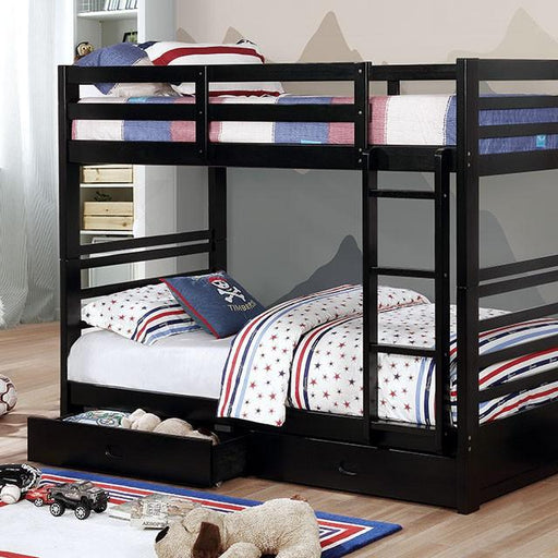 California Iv Black, Walnut, Gray, & White Twin/Twin Bunk Bed - Casa Morelos / Coahuila Furniture (Oklahoma City, OK)