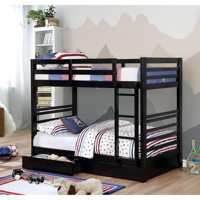 California Iv Black, Walnut, Gray, & White Twin/Twin Bunk Bed - Casa Morelos / Coahuila Furniture (Oklahoma City, OK)