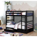 California Iv Black, Walnut, Gray, & White Twin/Twin Bunk Bed - Casa Morelos / Coahuila Furniture (Oklahoma City, OK)