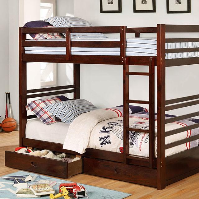 California Iv Black, Walnut, Gray, & White Twin/Twin Bunk Bed - Casa Morelos / Coahuila Furniture (Oklahoma City, OK)