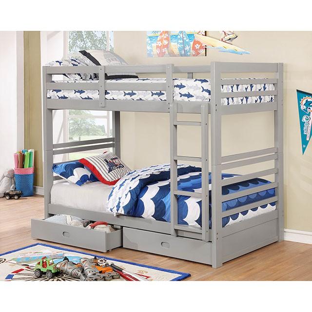 California Iv Black, Walnut, Gray, & White Twin/Twin Bunk Bed - Casa Morelos / Coahuila Furniture (Oklahoma City, OK)