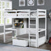 CALLISTUS Twin Workstation Loft Bed, White & Gray - Casa Morelos / Coahuila Furniture (Oklahoma City, OK)