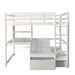 CALLISTUS Twin Workstation Loft Bed, White & Gray - Casa Morelos / Coahuila Furniture (Oklahoma City, OK)