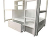 CALLISTUS Twin Workstation Loft Bed, White & Gray - Casa Morelos / Coahuila Furniture (Oklahoma City, OK)