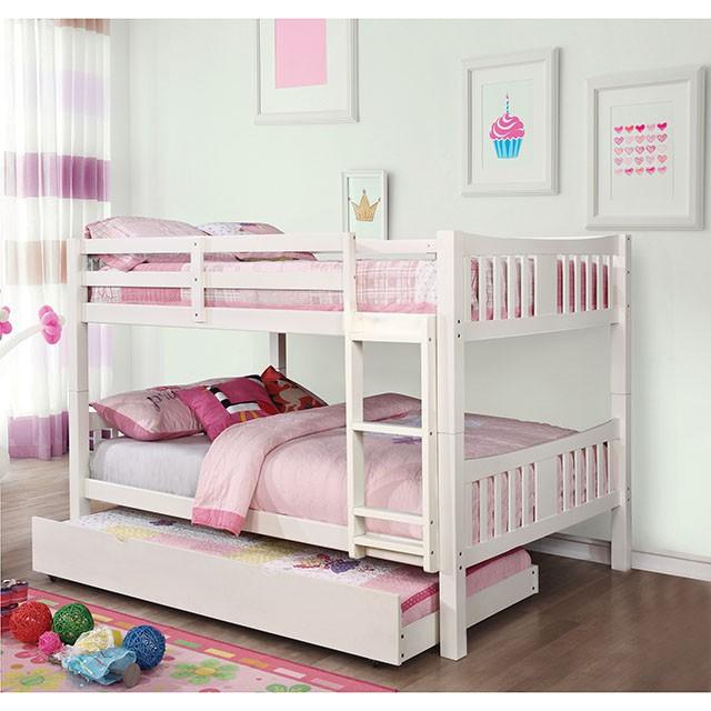 Cameron Dark Walnut, White & Gray Full/Full Bunk Bed - Casa Morelos / Coahuila Furniture (Oklahoma City, OK)