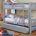 Cameron Dark Walnut, White & Gray Full/Full Bunk Bed - Casa Morelos / Coahuila Furniture (Oklahoma City, OK)