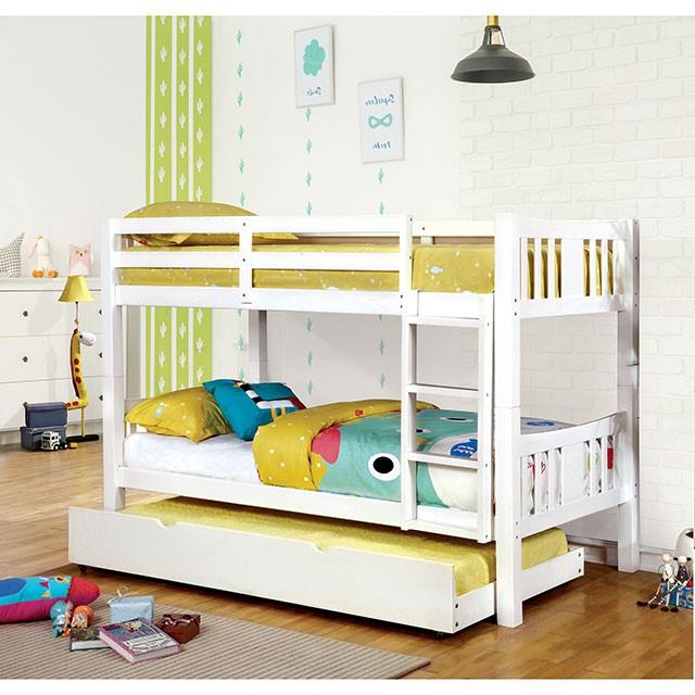 Cameron Dark Walnut, White & Gray Full/Full Bunk Bed - Casa Morelos / Coahuila Furniture (Oklahoma City, OK)