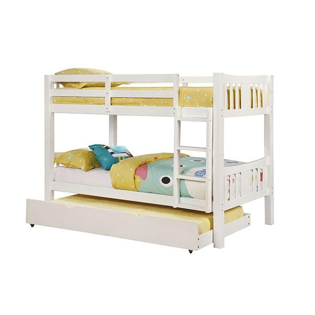 Cameron Dark Walnut, White & Gray Full/Full Bunk Bed - Casa Morelos / Coahuila Furniture (Oklahoma City, OK)