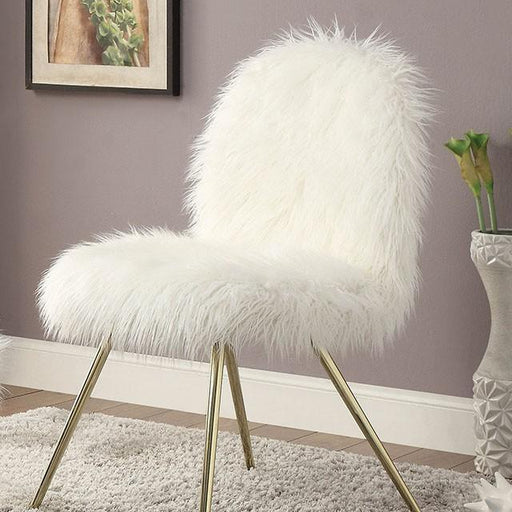 Caoimhe White/Gold Accent Chair - Casa Morelos / Coahuila Furniture (Oklahoma City, OK)