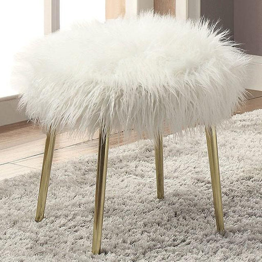Caoimhe White/Gold Ottoman - Casa Morelos / Coahuila Furniture (Oklahoma City, OK)