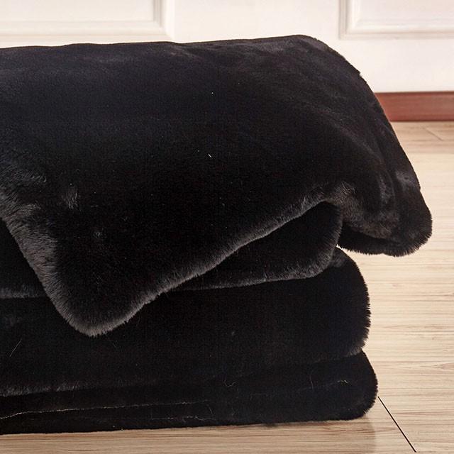 Caparica Black Throw, Black - Casa Morelos / Coahuila Furniture (Oklahoma City, OK)