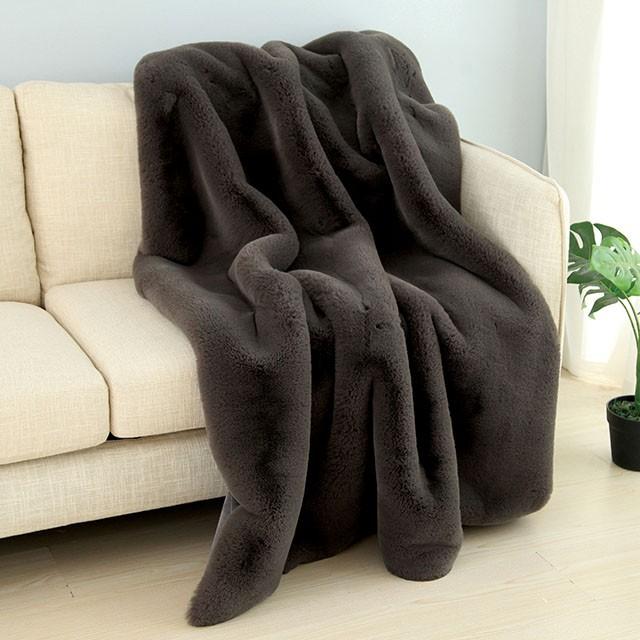 Caparica Charcoal Throw, Silver - Casa Morelos / Coahuila Furniture (Oklahoma City, OK)