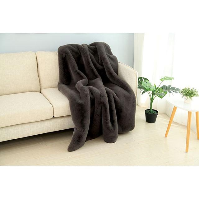 Caparica Charcoal Throw, Silver - Casa Morelos / Coahuila Furniture (Oklahoma City, OK)