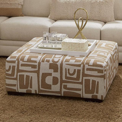 CARLETON Ottoman, Ivory/Tan - Casa Morelos / Coahuila Furniture (Oklahoma City, OK)