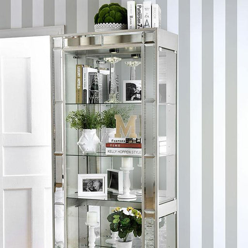Carrollton Chrome Curio Cabinet - Casa Morelos / Coahuila Furniture (Oklahoma City, OK)