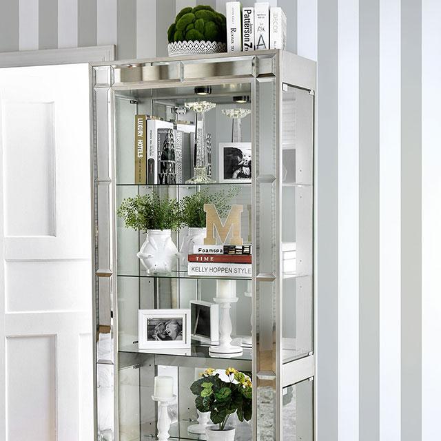 Carrollton Chrome Curio Cabinet - Casa Morelos / Coahuila Furniture (Oklahoma City, OK)