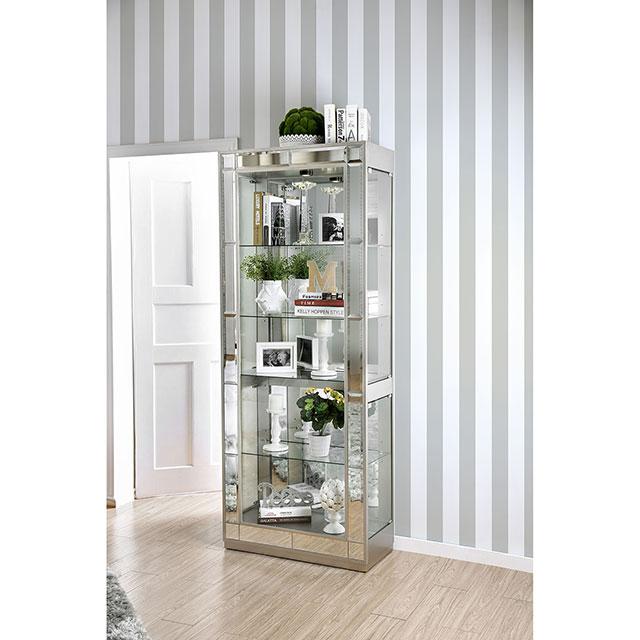 Carrollton Chrome Curio Cabinet - Casa Morelos / Coahuila Furniture (Oklahoma City, OK)