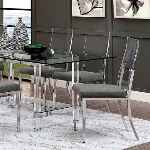 Casper 7 Pc Dining Table Set Chrome - Casa Morelos / Coahuila Furniture (Oklahoma City, OK)