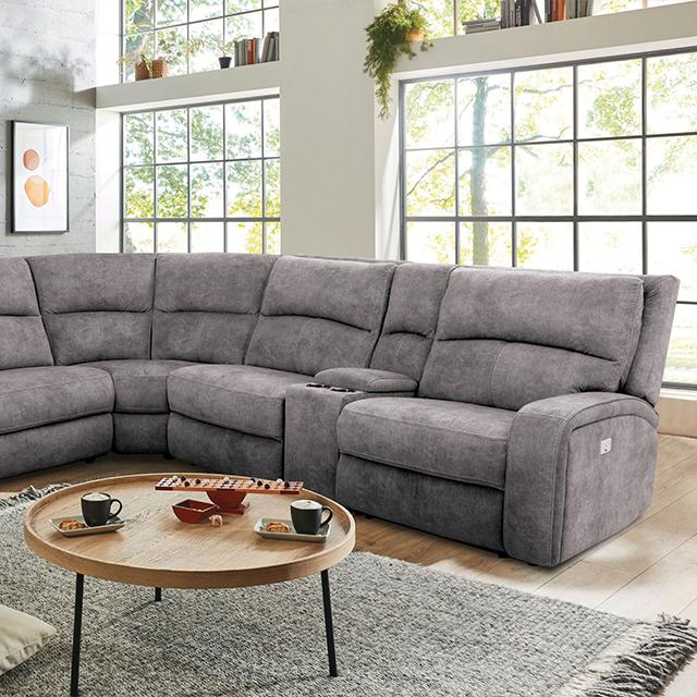 APOSTOLOS Power Sectional, Light Gray - Casa Morelos / Coahuila Furniture (Oklahoma City, OK)