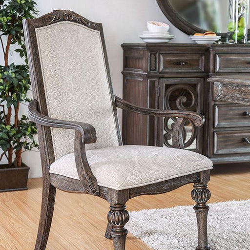 ARCADIA Rustic Natural Tone/ Ivory Arm Chair (2/CTN) - Casa Morelos / Coahuila Furniture (Oklahoma City, OK)