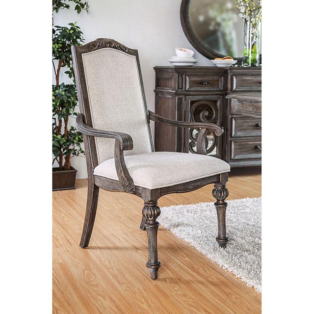 ARCADIA Rustic Natural Tone/ Ivory Arm Chair (2/CTN) - Casa Morelos / Coahuila Furniture (Oklahoma City, OK)