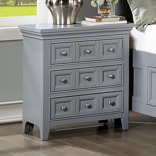 CASTLILE Night Stand w/ USB, Gray - Casa Morelos / Coahuila Furniture (Oklahoma City, OK)