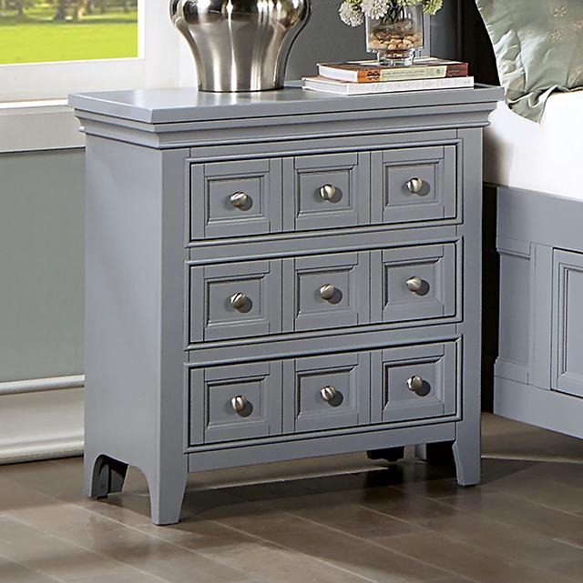CASTLILE Night Stand w/ USB, Gray - Casa Morelos / Coahuila Furniture (Oklahoma City, OK)