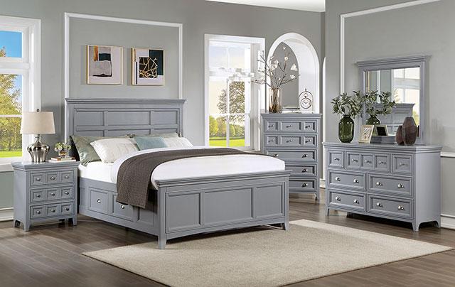 CASTLILE Night Stand w/ USB, Gray - Casa Morelos / Coahuila Furniture (Oklahoma City, OK)
