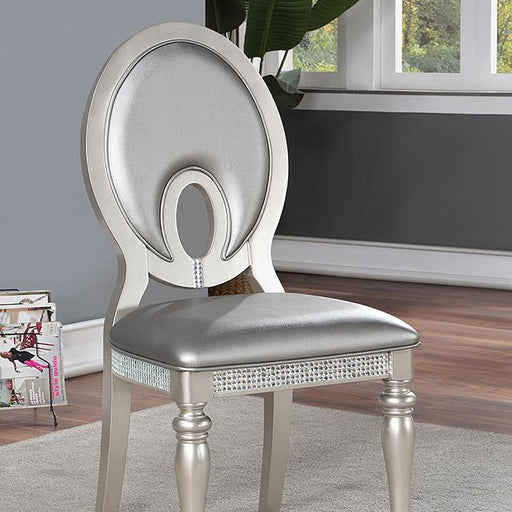 CATHALINA Side Chair (2/CTN), Silver - Casa Morelos / Coahuila Furniture (Oklahoma City, OK)