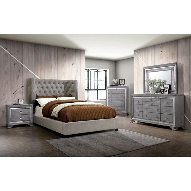 Cayla Bed Silver & Grey - Casa Morelos / Coahuila Furniture (Oklahoma City, OK)