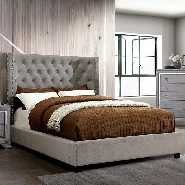 Cayla Bed Silver & Grey - Casa Morelos / Coahuila Furniture (Oklahoma City, OK)