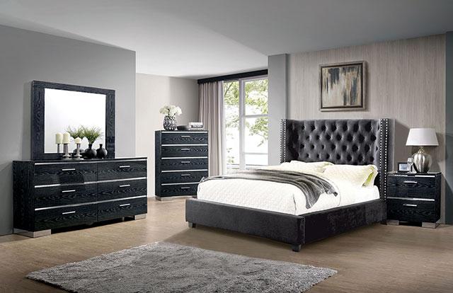 Cayla Bed Silver & Grey - Casa Morelos / Coahuila Furniture (Oklahoma City, OK)