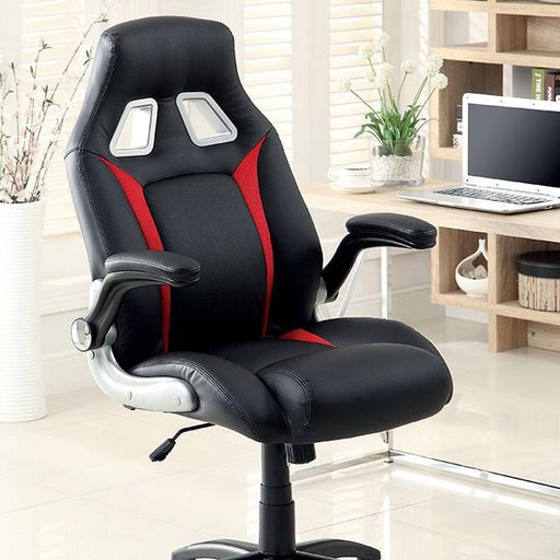 Argon Black/Silver/Red Office Chair - Casa Morelos / Coahuila Furniture (Oklahoma City, OK)