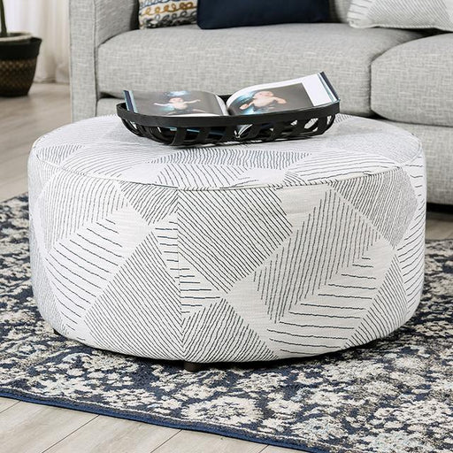 CHANCERY Ottoman, Gray/Navy - Casa Morelos / Coahuila Furniture (Oklahoma City, OK)